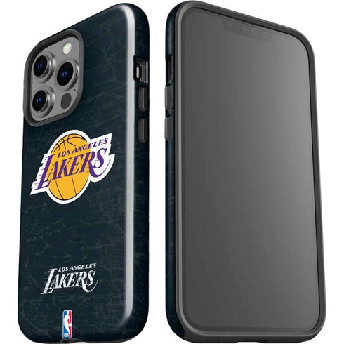 NBA Los Angeles Lakers Black Primary Logo iPhone 15 Pro Impact Case